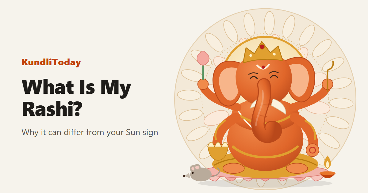 Ganesha on a lotus with the title What is my rashi